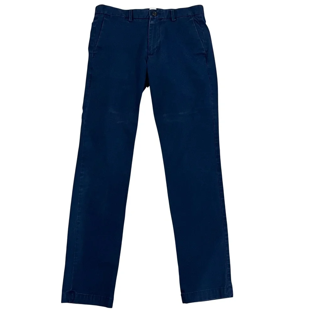 Gap For Good Mens Slim Fit Chino Pants Navy Blue 30x32 Flat Front Trousers